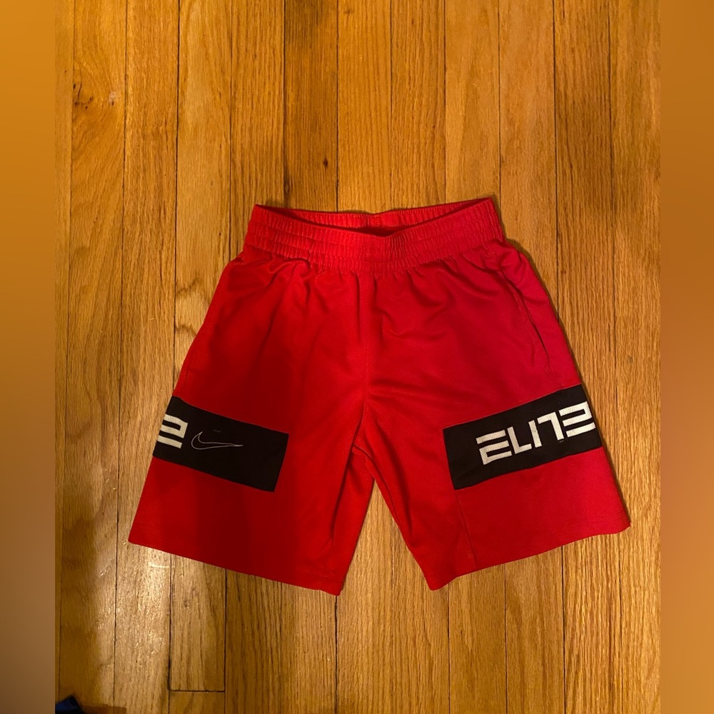 Nike Red Boys size Small Dri-Fit Athletic Shorts Elite Design